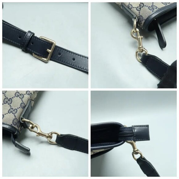 GUCCI Navy Cloth Shoulder Bag 597-021325 - Picture 6 of 12